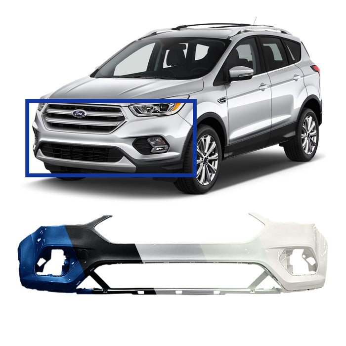 Ford Escape Front Bumper Without Sensor Holes - FO1014121