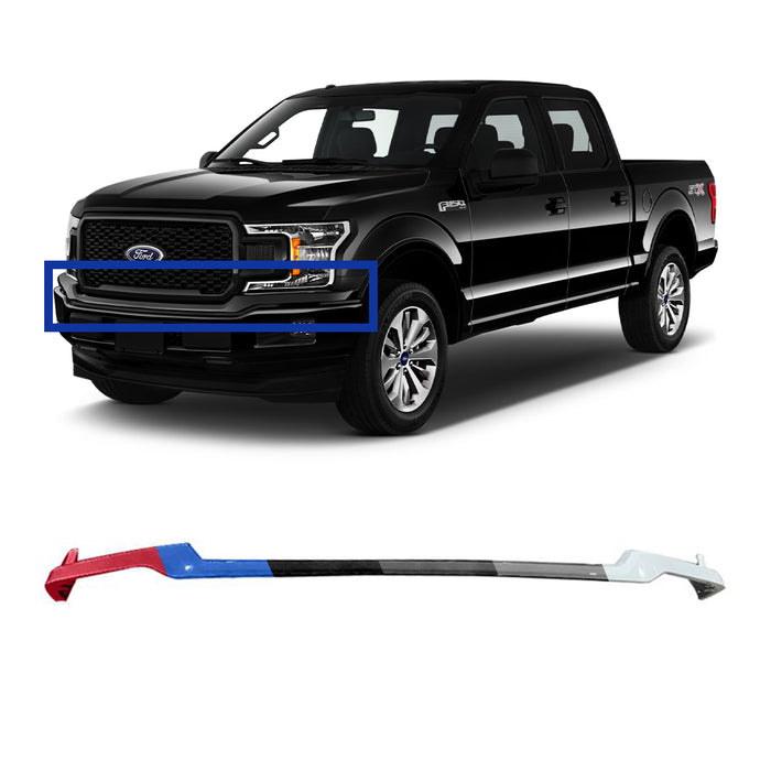 Ford F-150 CAPA Certified Front Upper Bumper Without Wheel Opening Molding Holes - FO1014128C