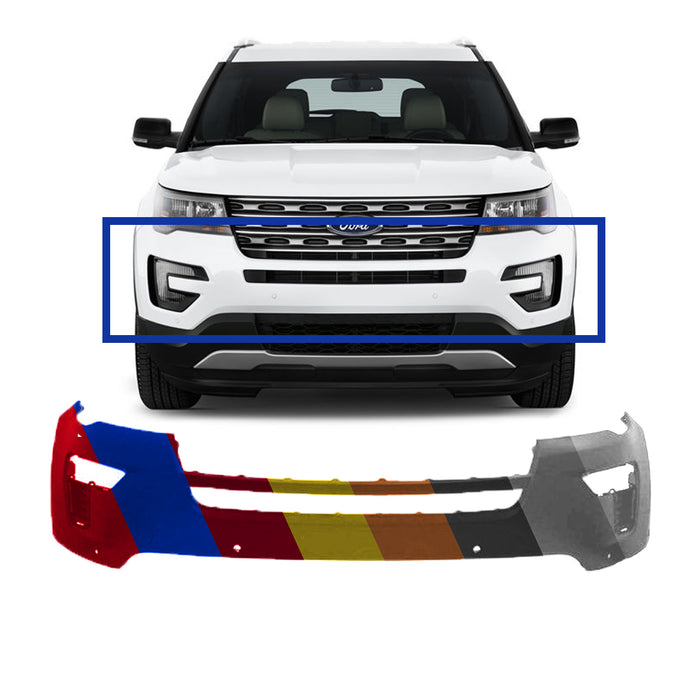 Ford Explorer CAPA Certified Front Bumper With 6 Sensors Holes & With Tow Hook Hole - FO1014134C