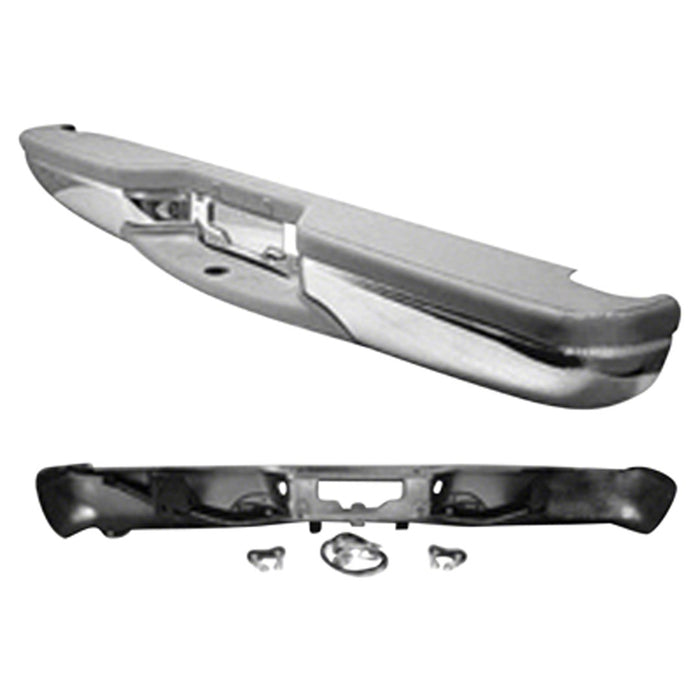Ford Expedition Rear Bumper Assembly Includes Pads/Brackets/Hardware/Lic. Lamp Bright W/Tan Pads - FO1101124