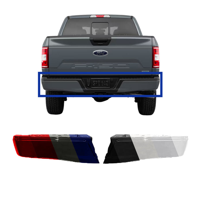 Ford F-150 CAPA Certified Rear Bumper Ends Without Sensor Holes - FO1102382C