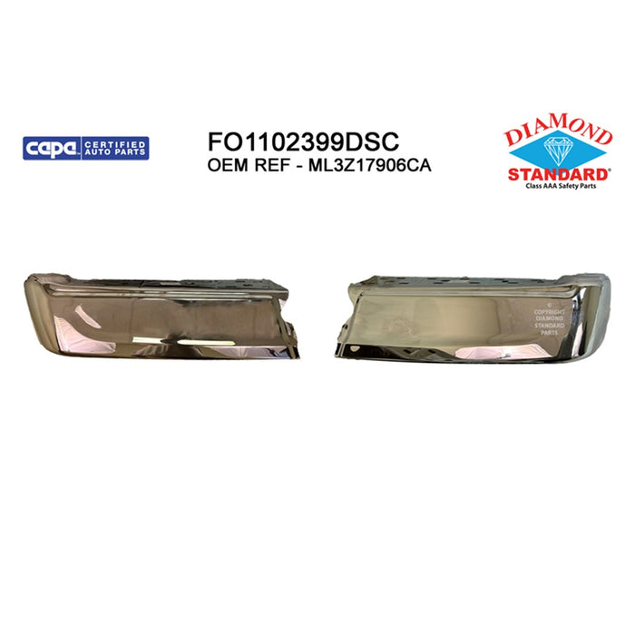 Ford F-150 Rear Bumper Face Bar W/O Rear Parking Aid Chrome - FO1102399