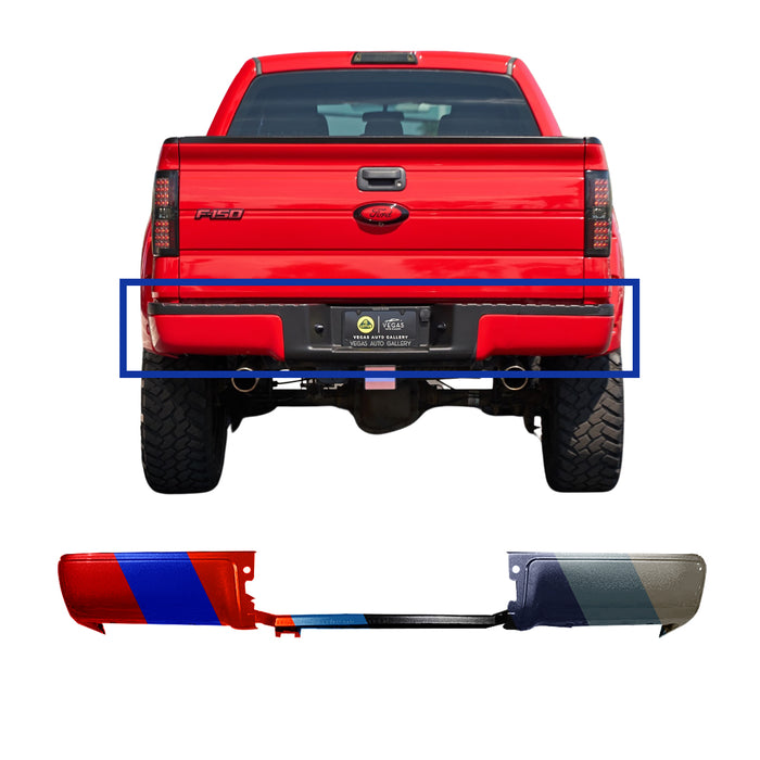 Ford F-150 CAPA Certified Rear Bumper Assembly Without Sensor Holes & Without Tow Hitch Included - FO1103161C