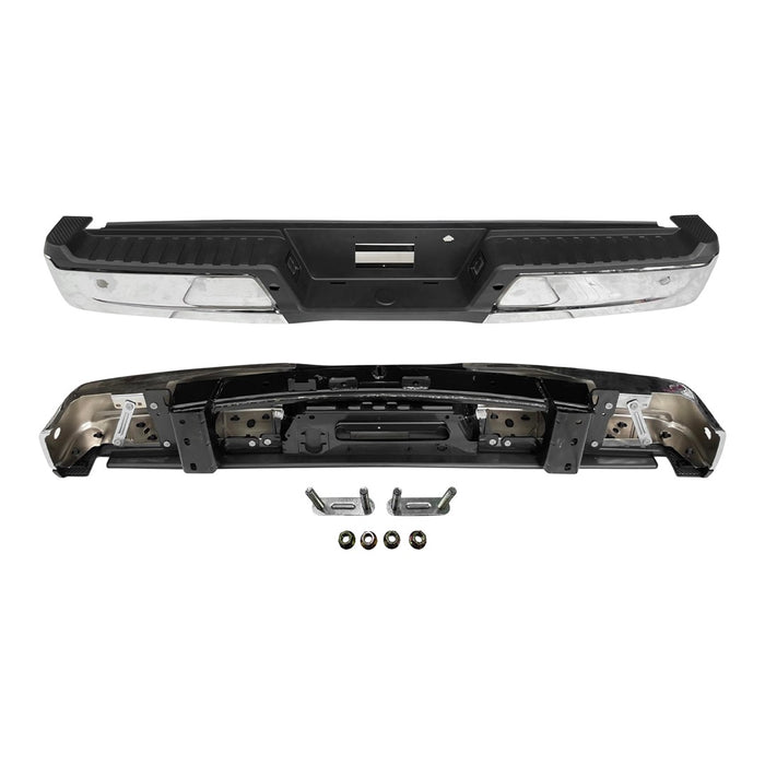 Ford F-150 Rear Bumper Assembly W/O Towing Pkg W/Parking Aid W/Active Park W/Lamps Chrome - FO1103243