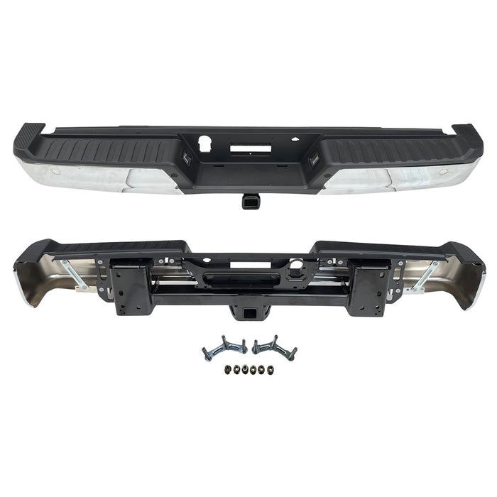 Ford F-150 Rear Bumper Assembly W/Med/Hvy Tow W/Parking Aid W/O Active Park W/Lamps Chrome - FO1103248