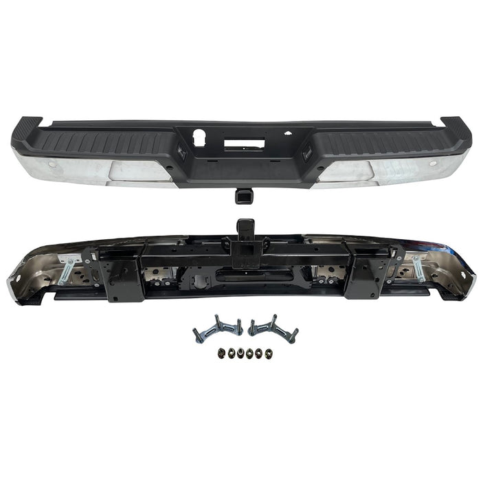 Ford F-150 Rear Bumper Assembly W/Med/Hvy Tow W/Parking Aid W/Active Park W/Lamps Chrome - FO1103249