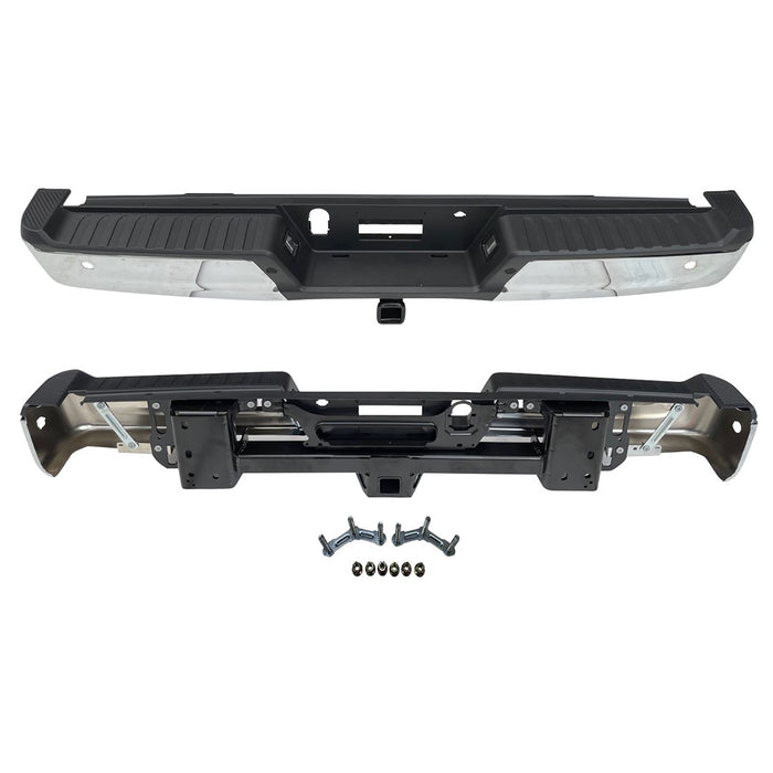 Ford F-150 Rear Bumper Assembly W/Max Towing W/Parking Aid W/Active Park W/Lamps Chrome - FO1103255
