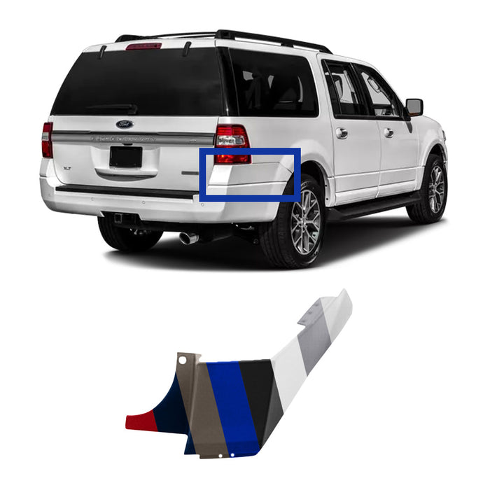 Ford Expedition Passenger Side OEM Rear Bumper End Without Holes for Wheel Moulding - 7L1Z17810APTM