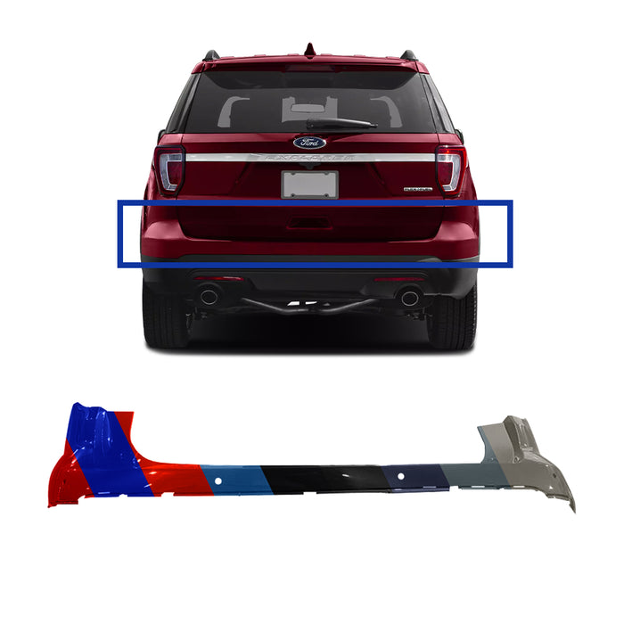 Ford Explorer CAPA Certified Rear Upper Bumper With Sensor Holes - FO1114108C