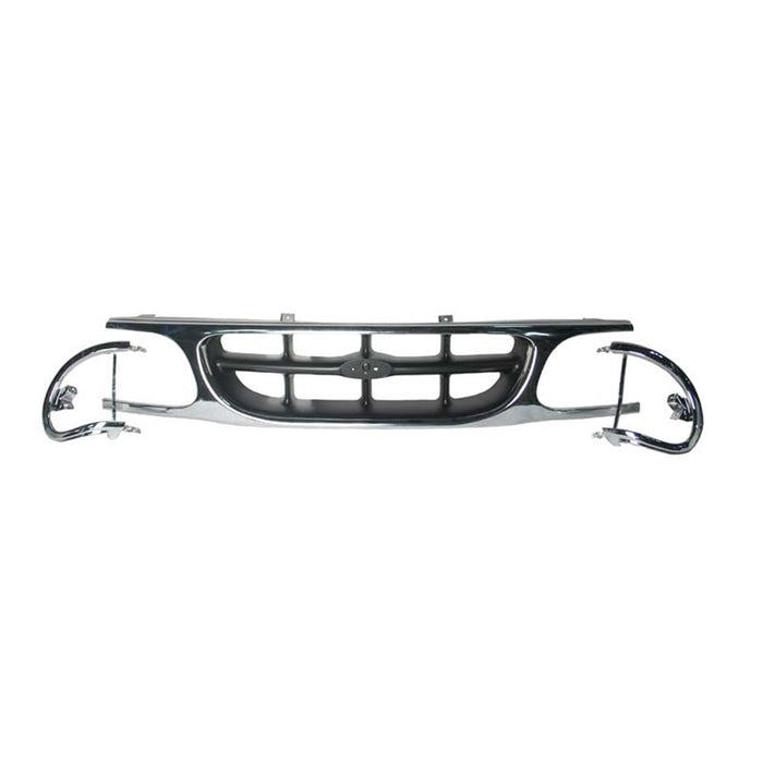 Ford Explorer Eddie Bauer/XL/XL Fleet/XLT Grille Chrome/Black W/Extensions Assembly - FO1200374