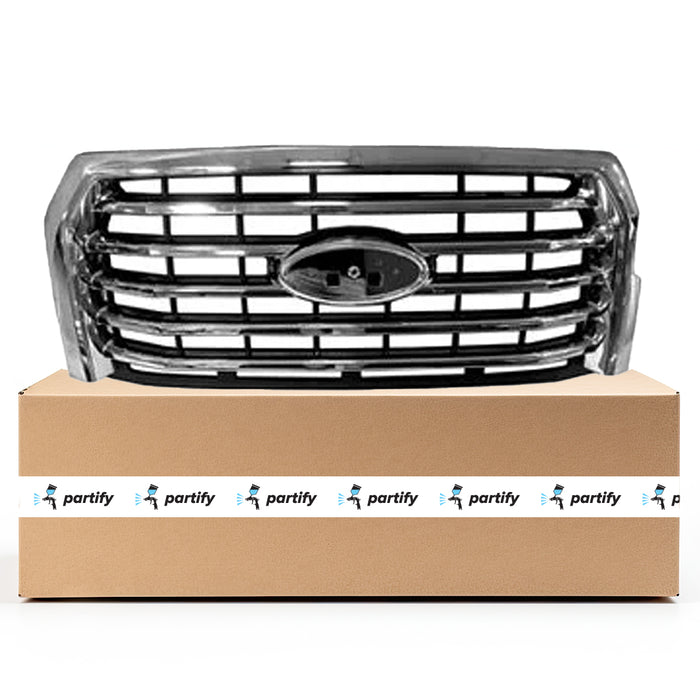 Ford Pickup F150 CAPA Certified Grille Chrome 5 Bar Style Without Camera - FO1200582C