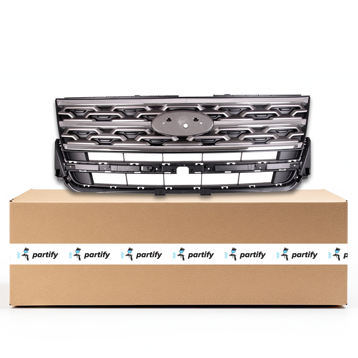 Ford Explorer OEM Grille Dark Gray With Chrome Base Model - JB5Z8200AH
