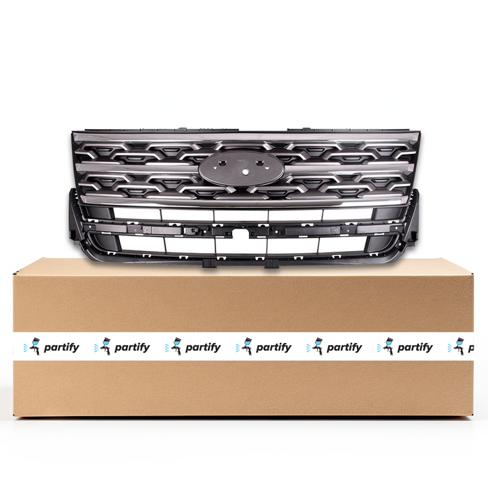 Ford Explorer CAPA Certified Grille Light Gray With Chrome Moulding Xlt Model Without Sport Package - FO1200624C