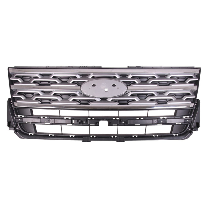 Ford Explorer Limited Grille Silver Gray & Chrome Mldg Assembly - FO1200626