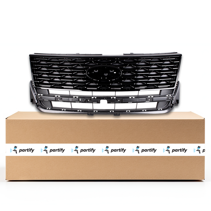 Ford Explorer Sport Grille Matte Black With Painted Black Frame And Moulding - FO1200627