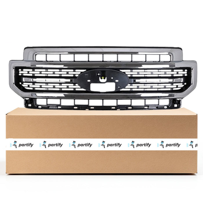 Ford F-250 Super Duty/F-350 Super Duty Lariat CAPA Certified Grille W/O Sport Pkg Standard Equipment W/Chrome Moulding Assembly - FO1200701C