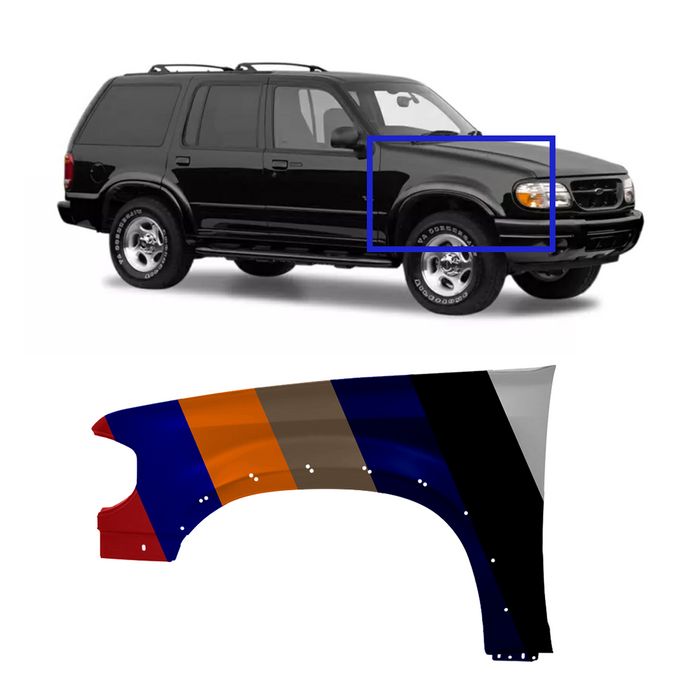 Ford Explorer Limited/Eddie Bauer CAPA Certified Driver Side Fender With Wheel Flare Holes - FO1240180C