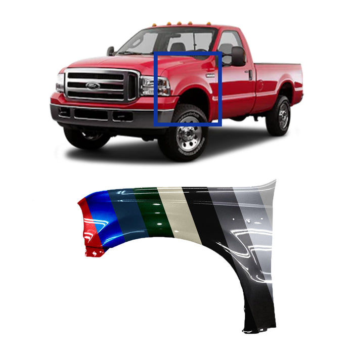 Ford Superduty CAPA Certified Driver Side Fender Without Molding Holes - FO1240208C