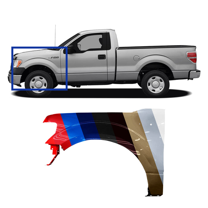 Ford F-150 CAPA Certified Driver Side Fender Without Flare Hole - FO1240272C