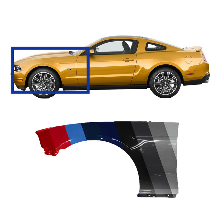 Ford Mustang Driver Side Fender Without Emblem Holes - FO1240281