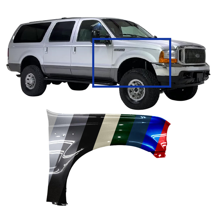 Ford Superduty CAPA Certified Passenger Side Fender Without Molding Holes - FO1241208C