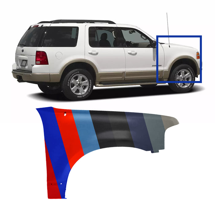 Ford Explorer CAPA Certified Passenger Side Fender Without Wheel Molding Holes - FO1241224C