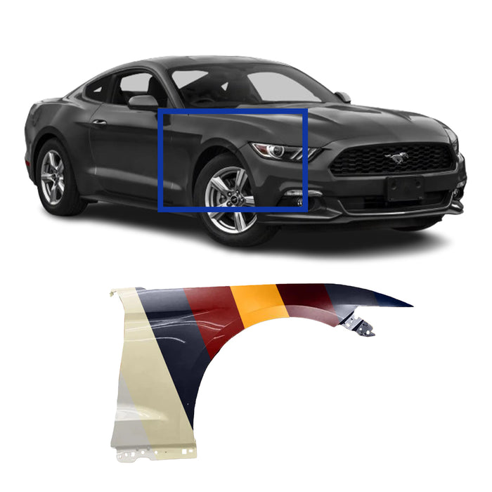 Ford Mustang CAPA Certified Passenger Side Fender Without Emblem Holes - FO1241296C