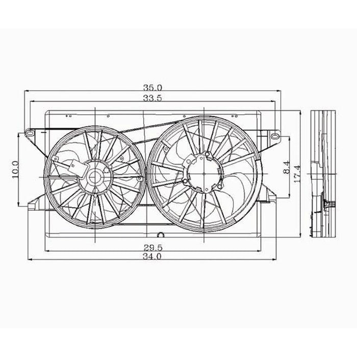 Ford Windstar Engine Cooling Fan Assembly Dual Fan Assembly - FO3115111