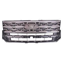 2018-2019 Ford Explorer Grille Dark Gray With Chrome Base Model - FO1200623-Partify-Painted-Replacement-Body-Parts