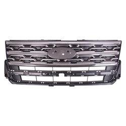 Ford Explorer OEM Grille Light Gray With Chrome Moulding Xlt Model Without Sport Package - JB5Z8200AJ