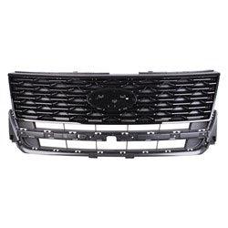 2018-2019 Ford Explorer Sport Grille Matte Black With Painted Black Frame And Moulding - FO1200627-Partify-Painted-Replacement-Body-Parts