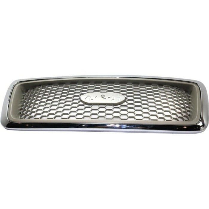 2004-2008 Ford Pickup Ford Lightduty Grille Chrome Frame With Champagne Honeycomb Lariat Model - FO1200427-Partify-Painted-Replacement-Body-Parts