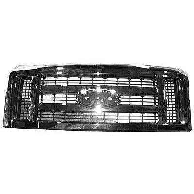 Ford Van E350 Super Duty CAPA Certified Grille Grey With Chrome Molding - FO1200507C