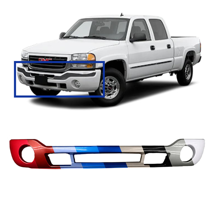 GMC Sierra Front Lower Bumper With Fog Light Holes - GM1000684