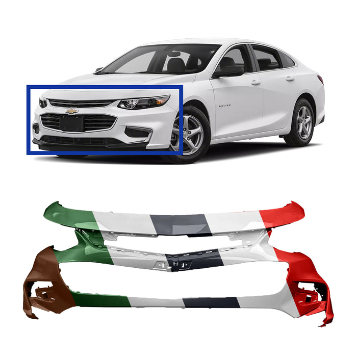 Chevrolet Malibu LT/Premier OEM Front Bumper Without Sensor Holes & Without Parallel Park Sensor Holes - 84042377