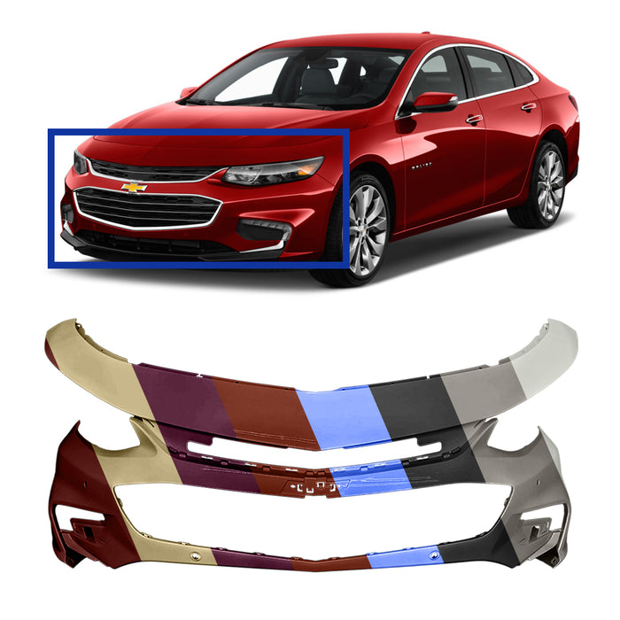 Chevrolet Malibu LT/Premier Front Bumper With Sensor Holes & Without Parallel Parking Sensor Hole - GM1000999