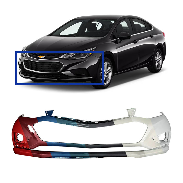 Chevrolet Cruze L/LS/LT/Premier Non-RS OEM Front Bumper Without Sensor Holes - 84288770