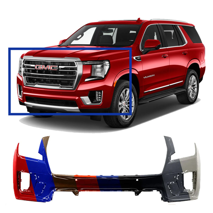 GMC Yukon CAPA Certified Front Upper Bumper With Sensor Holes - GM1000A47C