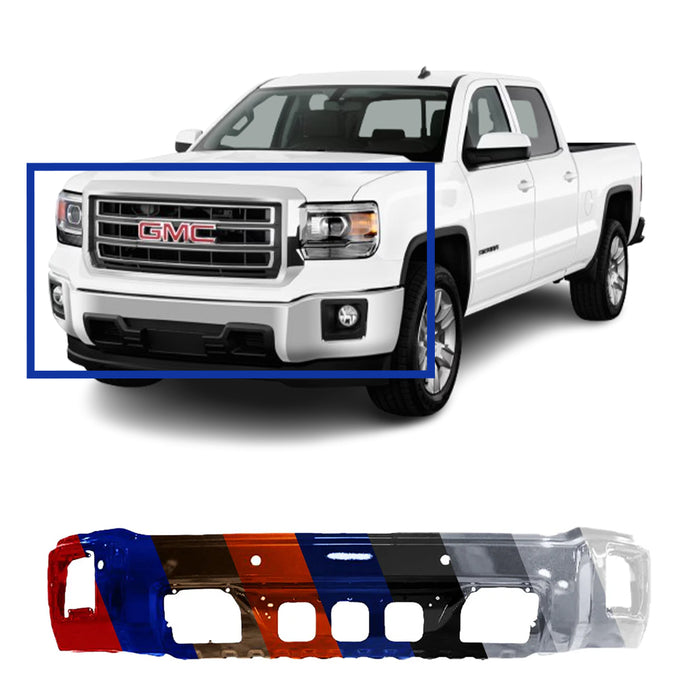 GMC Sierra 1500 CAPA Certified Front Bumper With Sensor Holes - GM1002859C