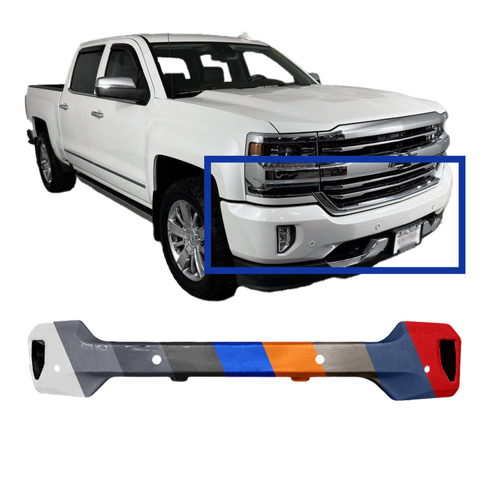 Chevrolet Silverado 1500 CAPA Certified Front Bumper With Sensor Holes & With Fog Light Holes - GM1002863C