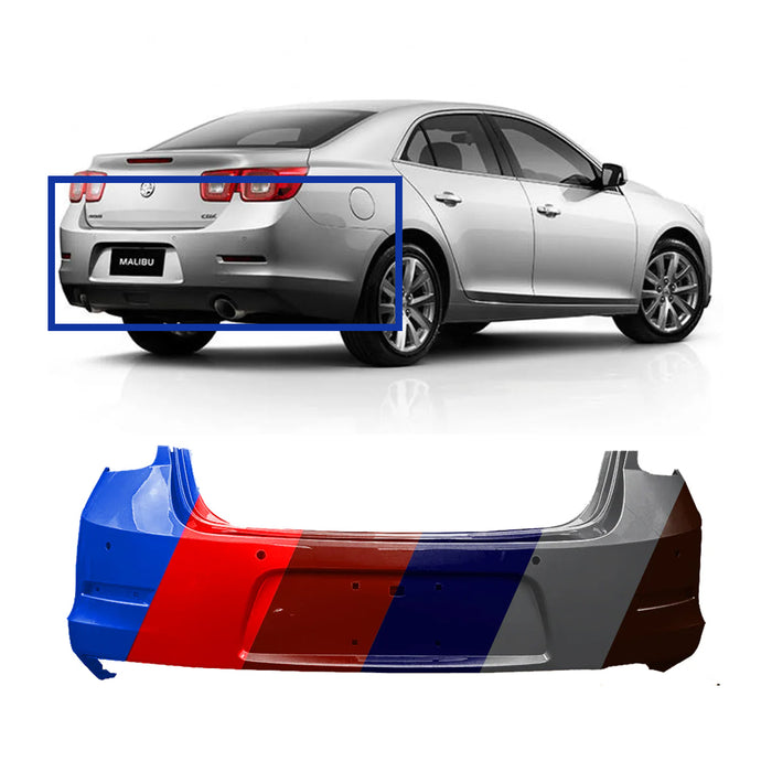 Chevrolet Malibu CAPA Certified Rear Bumper Without Camera Holes & With Sensor Holes - GM1100895C