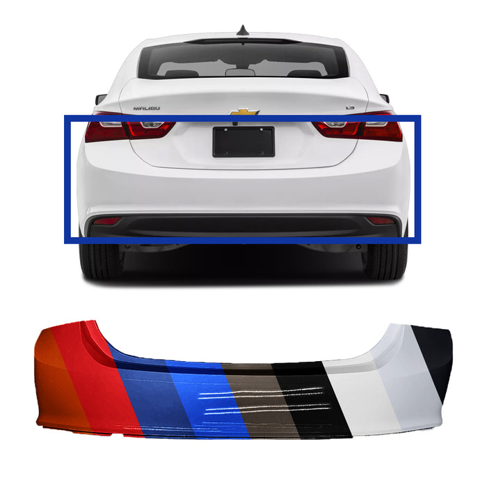 Chevrolet Malibu CAPA Certified Rear Bumper Without Sensor Holes & Without Parallel Park Sensor Holes - GM1100979C