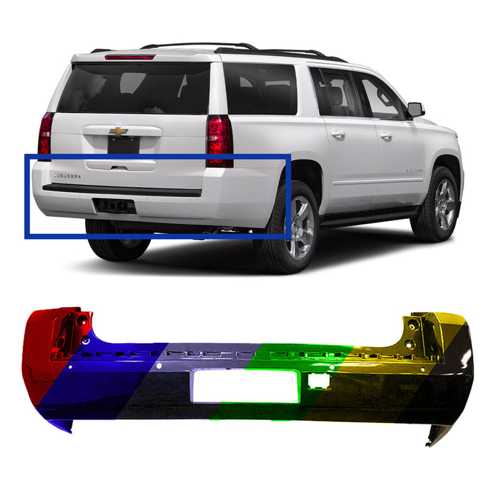 Chevrolet Suburban CAPA Certified Rear Bumper With Side Sensor Bracket & Sensor Holes - GM1100996C