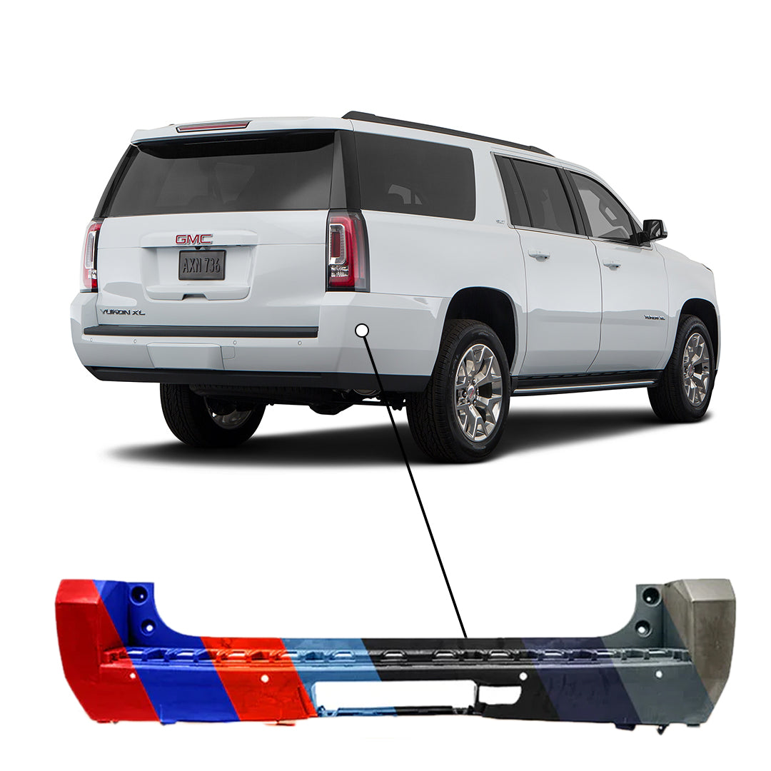 ゆー 2017-2019 GMC Yukon XL Rear Bumper With Sensor Holes - GM1100A32