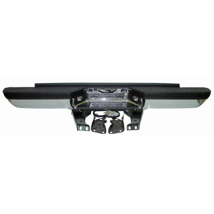 Chevrolet C1500/C2500/C3500/K1500/K2500/K3500/GMC C1500/C2500/C3500/K1500/K2500/K3500 Rear Bumper Assembly Includes Pads/Brackets/Hardware/Lic. Lamp Bright W/O Impct Strp - GM1101111
