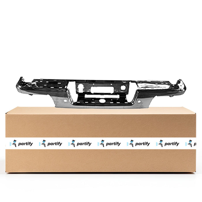 GMC Canyon/Chevrolet Colorado CAPA Certified Rear Bumper Face Bar W/Parking Sensors Chrome - GM1102568C