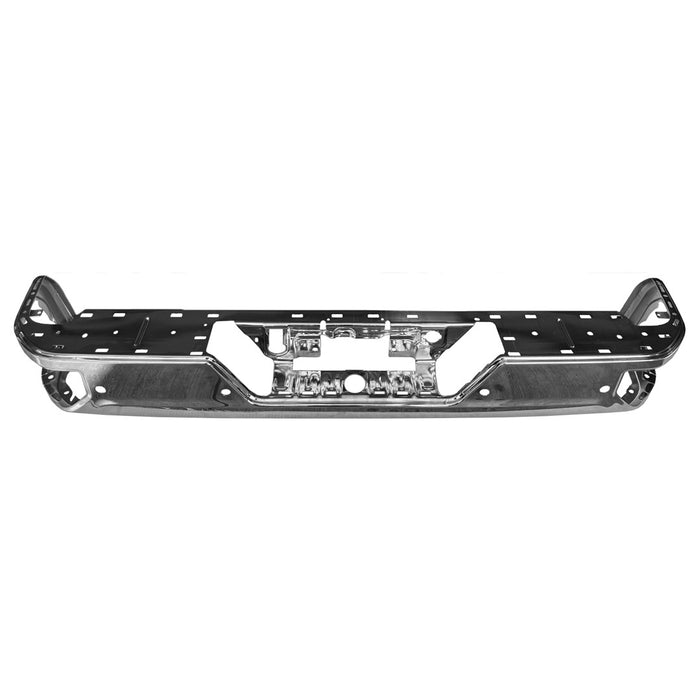 Chevrolet Silverado 1500/1500 LTD/2500/3500/GMC Sierra 1500/Sierra 1500 Limited/Sierra 2500/Sierra 3500 AT4/Elevation/Pro/SLE/SLT Rear Bumper Face Bar Single Exh W/Blind Spot Module Chrome - GM1102575