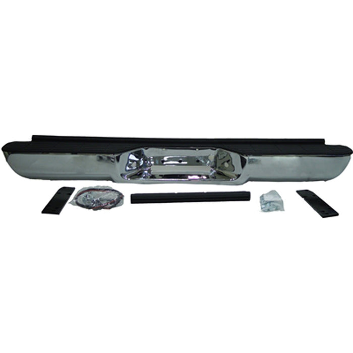 Chevrolet C1500/C2500/C3500/K1500/K2500/K3500/GMC C1500/C2500/C3500/K1500/K2500/K3500 Rear Bumper Assembly W/O Strips Bright Extended Cab Pickup/Standard Cab Pickup - GM1103134