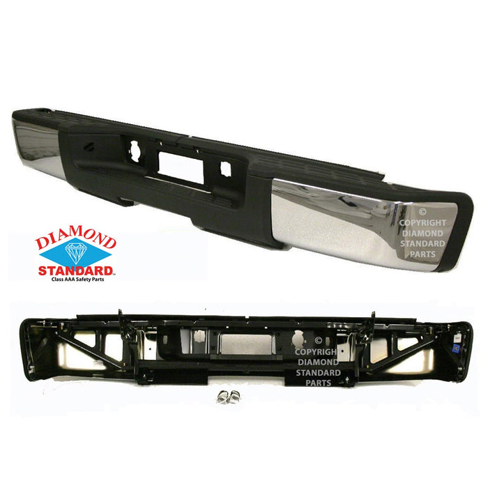 Chevrolet Silverado 1500 Hybrid/GMC Sierra 1500 Hybrid Rear Bumper Assembly W/O Rear Object Sensors Chrome - GM1103147