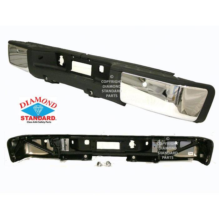 Chevrolet Silverado 1500 Hybrid/GMC Sierra 1500 Hybrid Rear Bumper Assembly W/Rear Object Sensors W/O Sensor Components Chrome - GM1103148